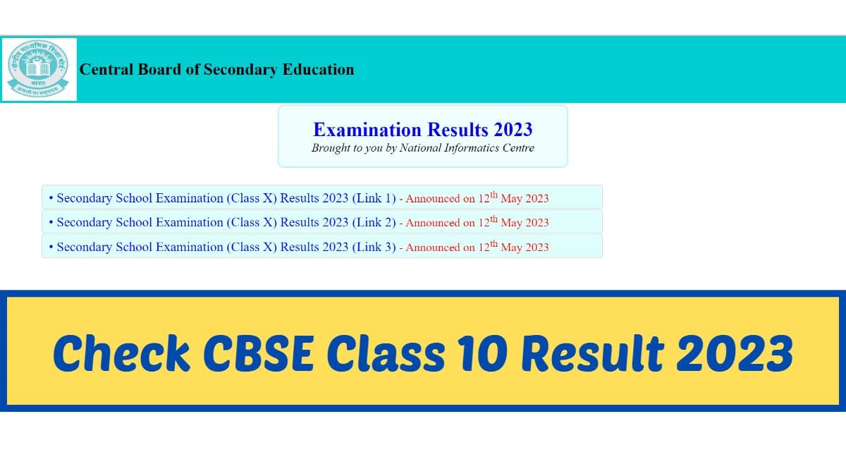Cbse Result Class 10 Declared On Cbseresults Nic In Results Gov In
