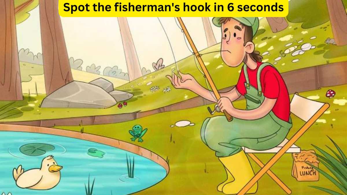 Only a real detective can spot the fisherman’s lost hook in the fishing image within 6 seconds!
