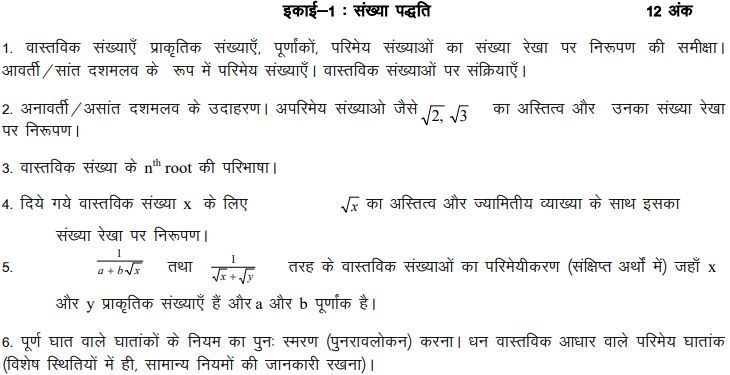 Up Board Class 9th Mathematics Syllabus 2023 24 Download Pdf 1020