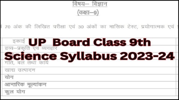 Download UP Board Class 9 Science Syllabus 2023-24 PDF