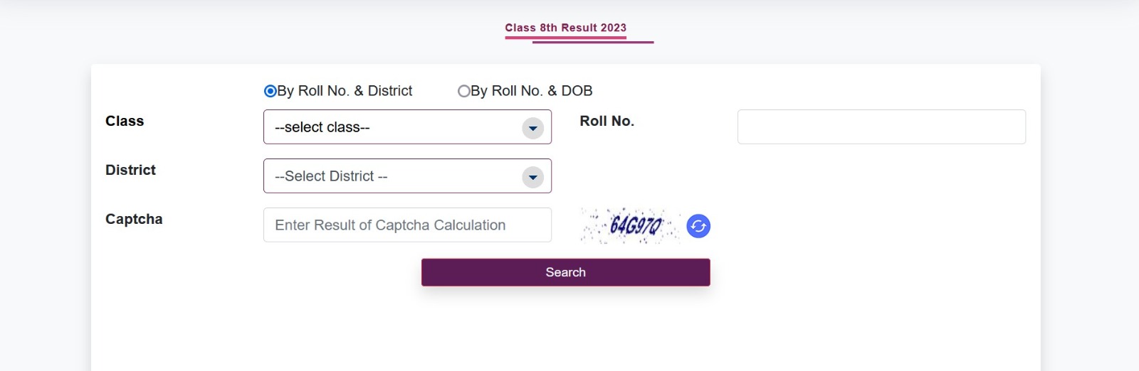 RBSE class 8th Result 2023