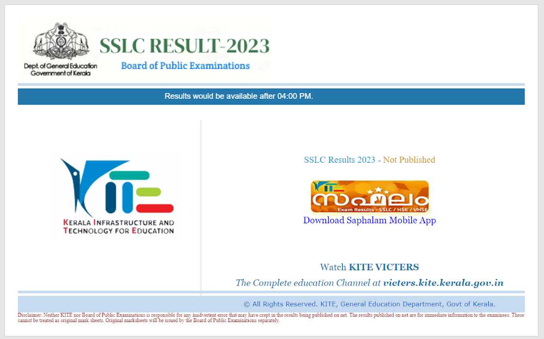 Kerala SSLC Result 2023