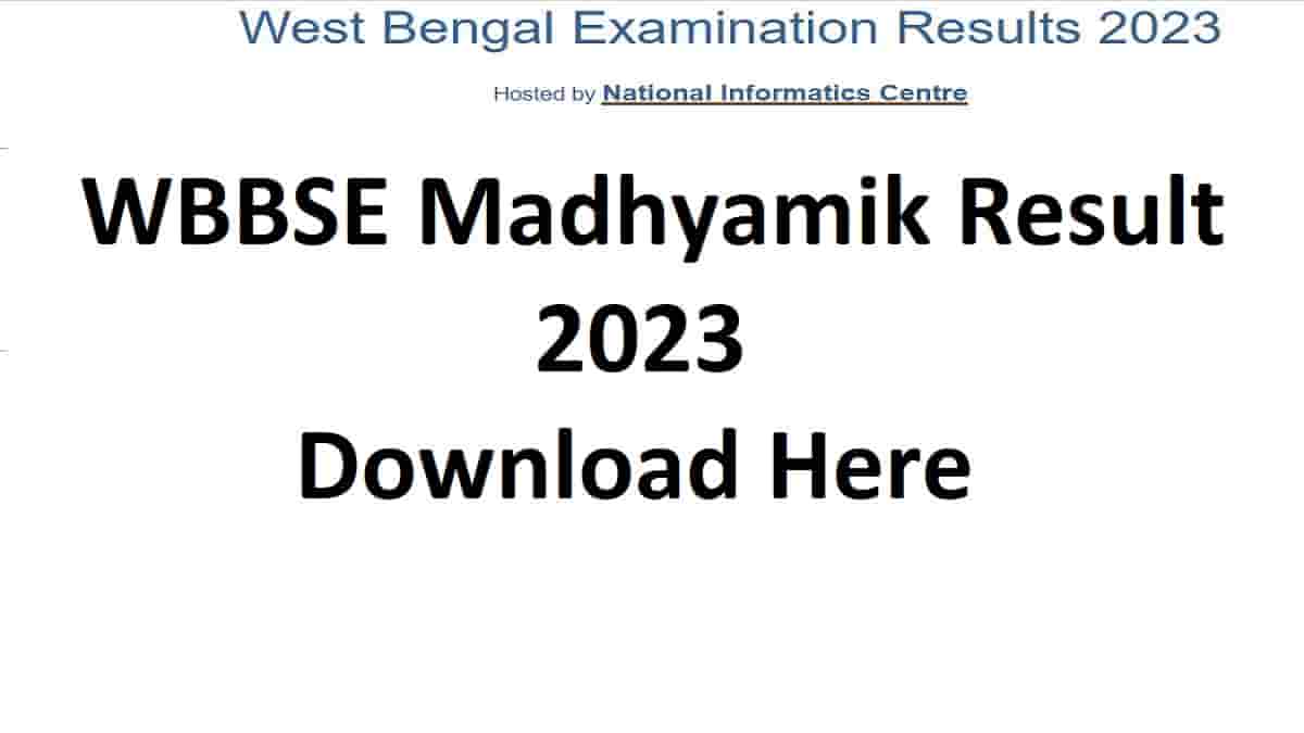 WBBSE Madhyamik Result 2023