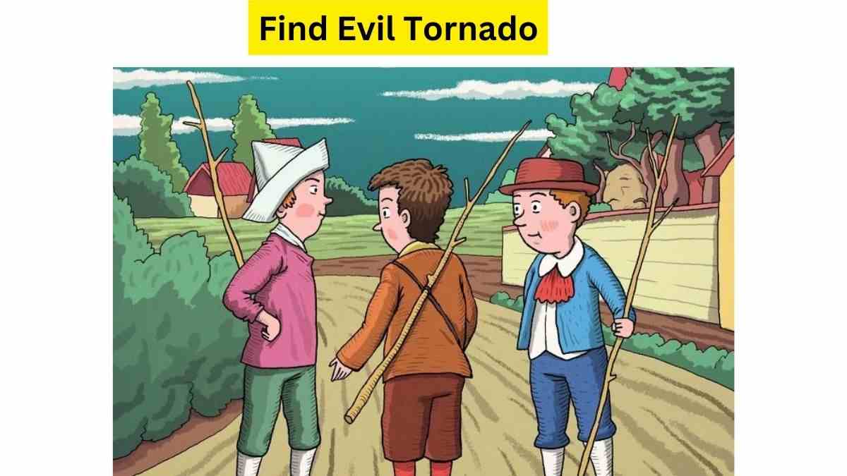 An Evil Tornado Man Destroyed the Village! Help Villagers Find The Beast Within 13 Seconds In This Optical Illusion.