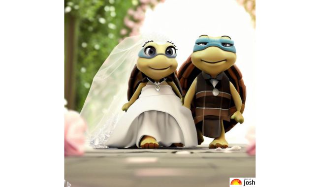 Turtle on wedding aisle