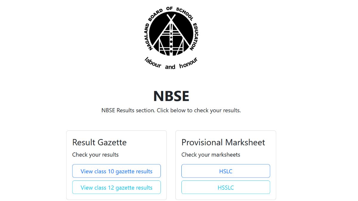 NBSE Nagaland Board Result 2023