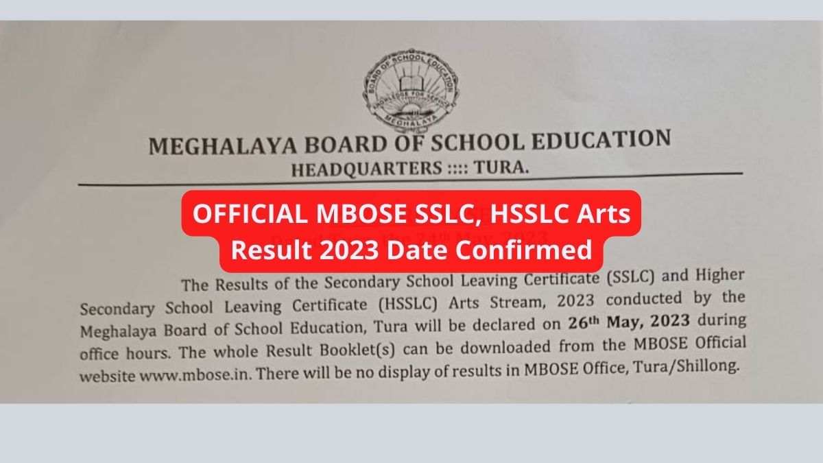 OFFICIAL MBOSE SSLC, HSSLC Arts Result 2023 Date Confirmed