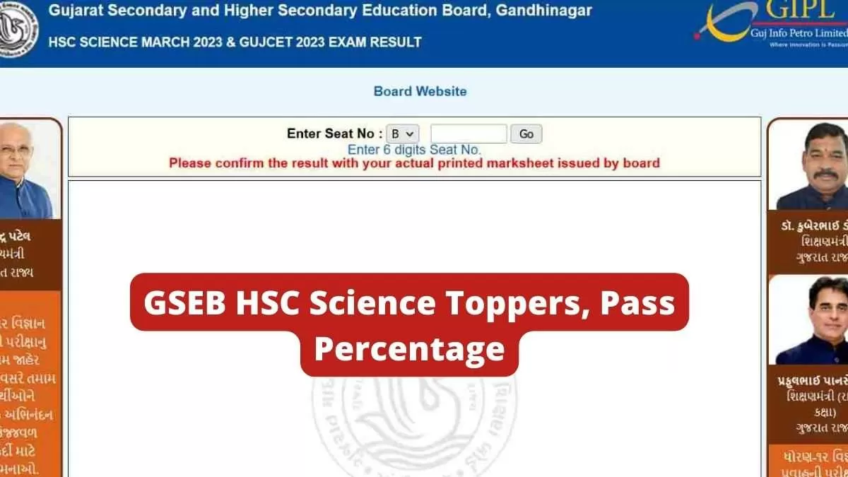 Gseb Hsc Science Toppers List 2023 Check Name Of Gujarat Board 12th Toppers 6558 Pass Percent 0127