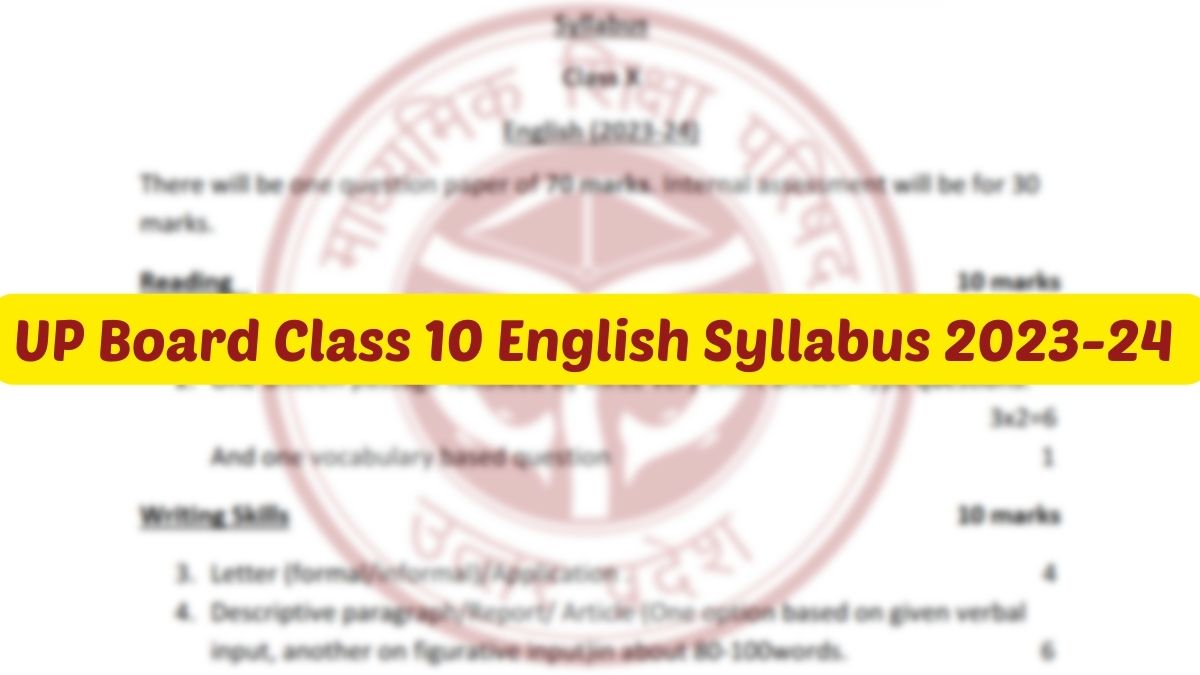 Download UP Board Class 10th English Syllabus 2023-24  PDF