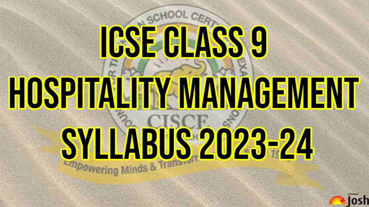 ICSE Class 9 Hospitality Management Syllabus 2023 2024 Download