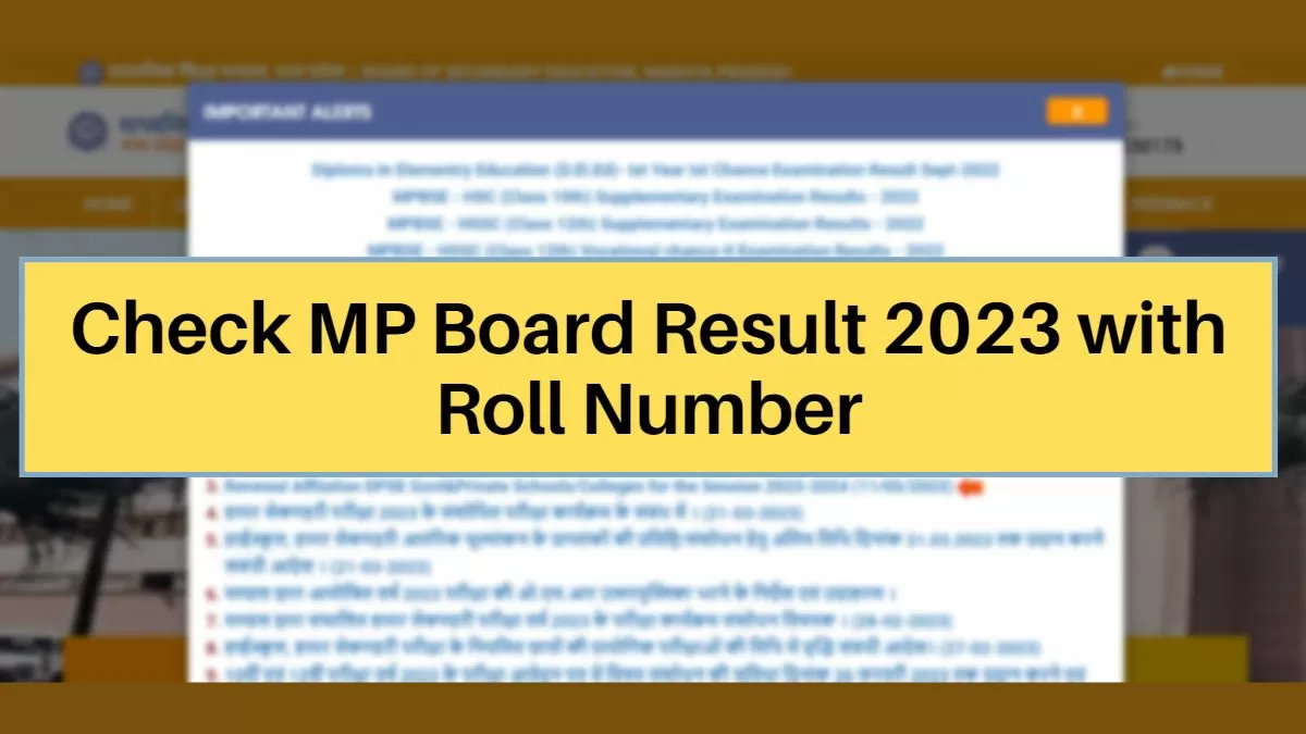 mp board 10th class result 2023 check online