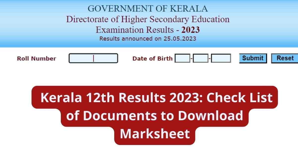 Direct link to check Kerala DHSE Plus Two Result 2023
