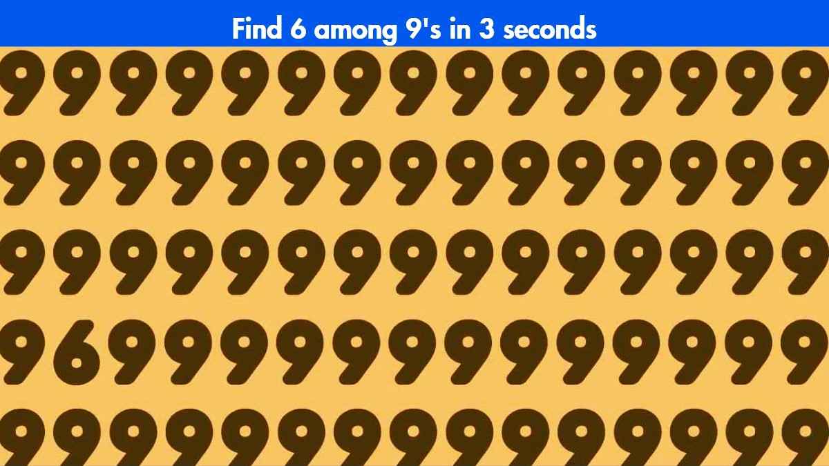 Optical Illusion: Find 6 among 9's in 3 seconds