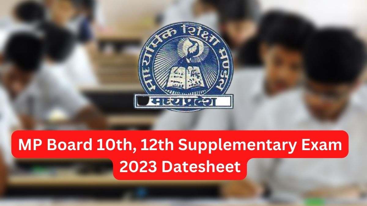 MP Board Supplementary Exam 2023 Datesheet 