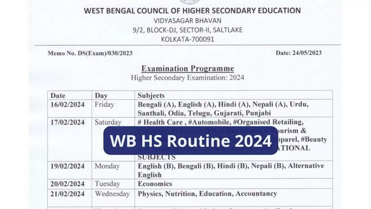 WB HS Board Exams 2024 From February 16, Check WBCHSE 12th Timetable