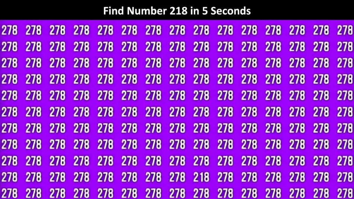 Find 218 among 278s in 5 seconds