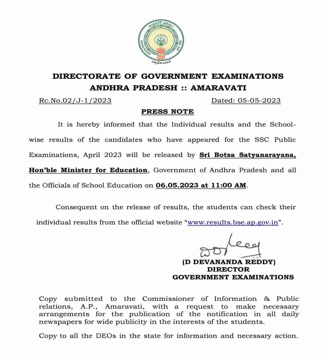 AP SSC Results 2023 Declared 72 Percent Students Pass, Manabadi AP