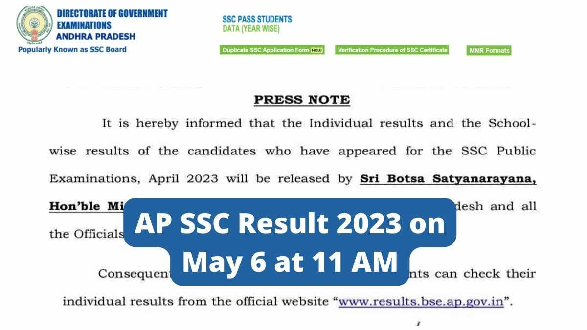 AP SSC Results 2023 Declared: 72.26 Percent Students Pass, Manabadi AP Board 10th Class Result Link at bse.ap.gov.in 