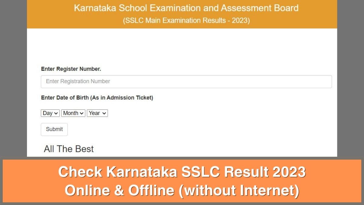 Karnataka SSLC Result 2023 Check KSEAB Result via SMS and Official Links, With and Without