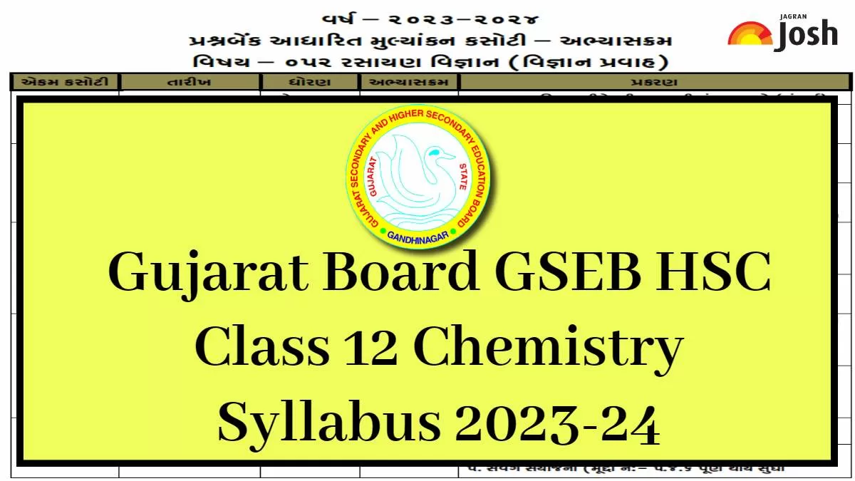 Get here GSEB HSC Class 12 Chemistry Syllabus pdf to download