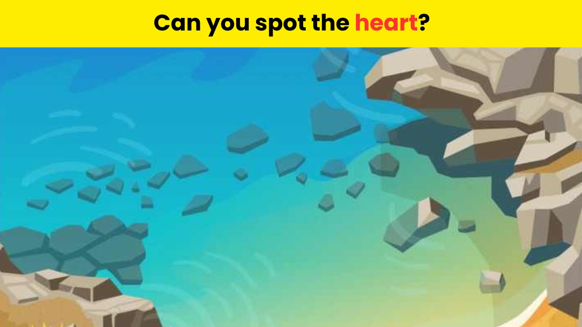Only puzzle experts can spot the hidden heart on the shore in just 4 seconds. 