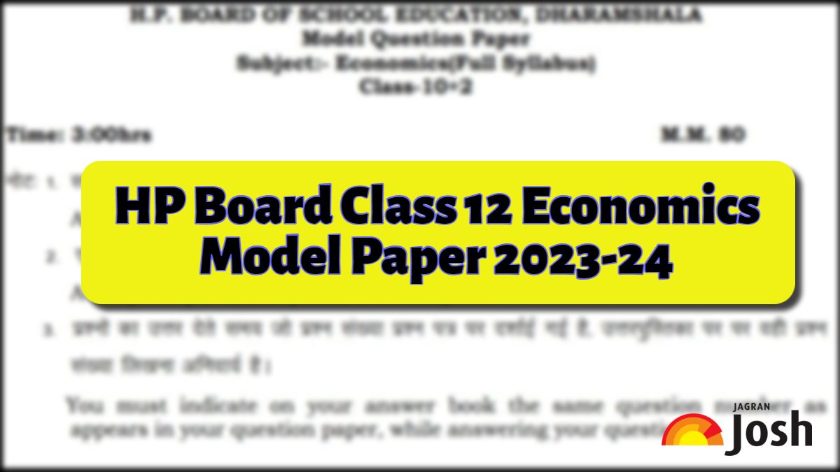 HP Board Class 12 Economics Model Paper 2023-24: Download in PDF 