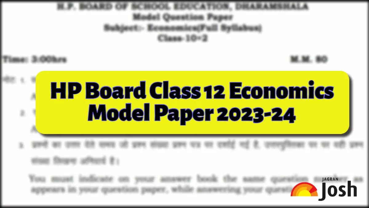 Download HP Board Class 12 Economics Model Paper 2023-24 in PDF