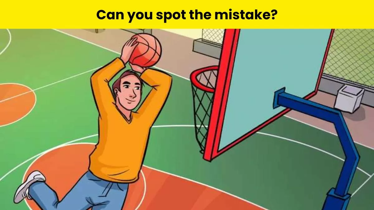 Only the smartest can spot the mistake in the basketball picture within 6  seconds.