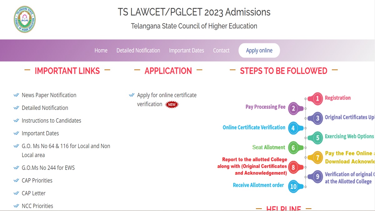 TS LAWCET 2023 counselling registration commence
