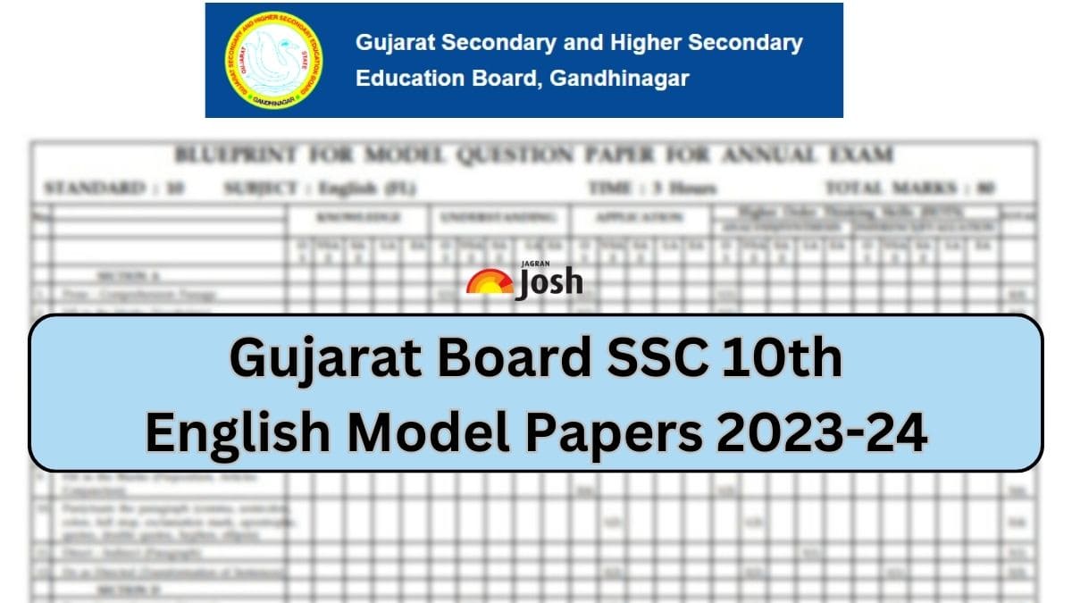 Get direct link to download Class 10 English Model paper for GSEB SSC Board Exam 2024