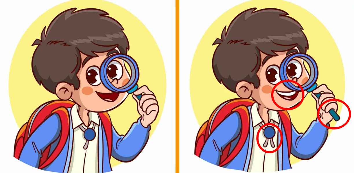 Science Clipart-boy looking in magnifying glass