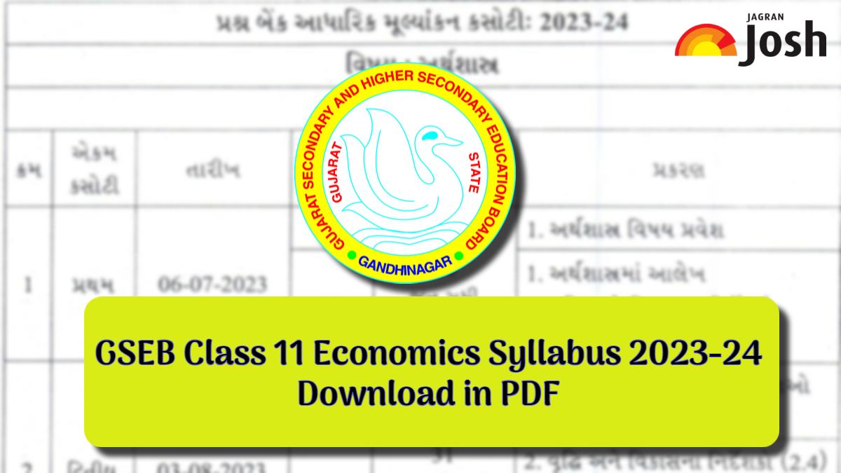 Gujarat Board GSEB Class 11 Economics Syllabus 2023-24: Download in PDF Here