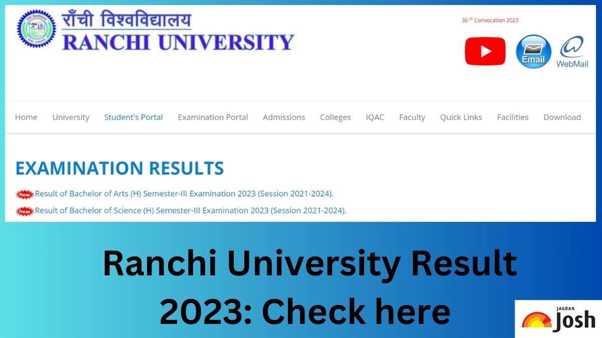 Ranchi University Result 2023 OUT on ranchiuniversity.ac.in, Direct Link to Download UG and PG Semester Result