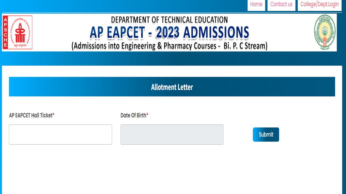 AP EAMCET Counselling 2023 BiPC Seat Allotment Result Out, Reporting