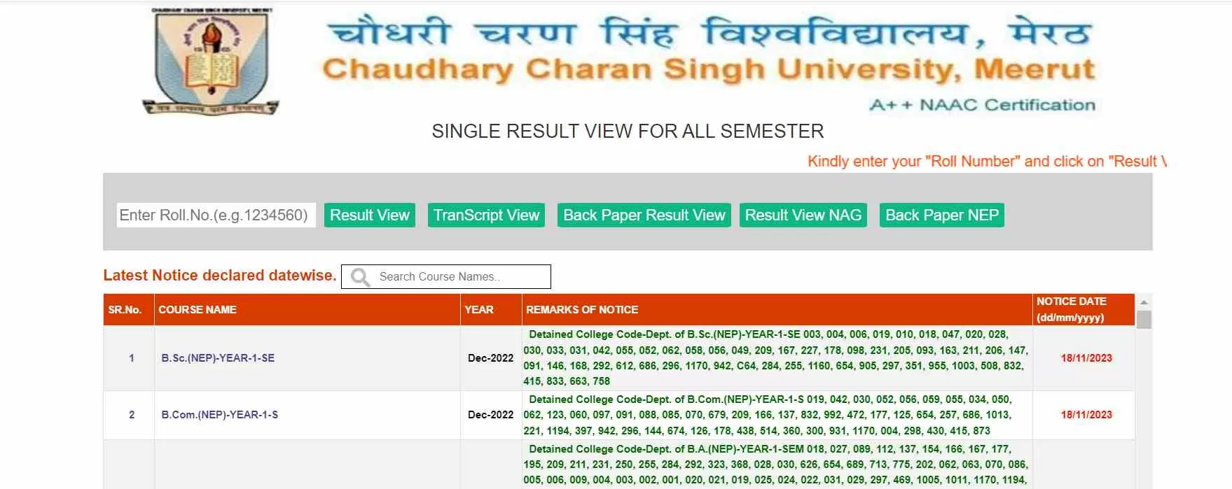 CCS University Result 2024 Out