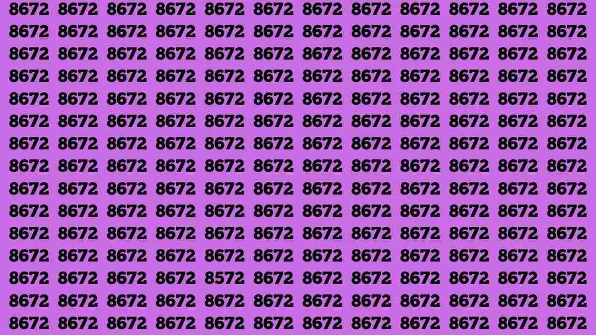 Optical Illusion: Spot The Hidden Number 8572 Among 8672s.