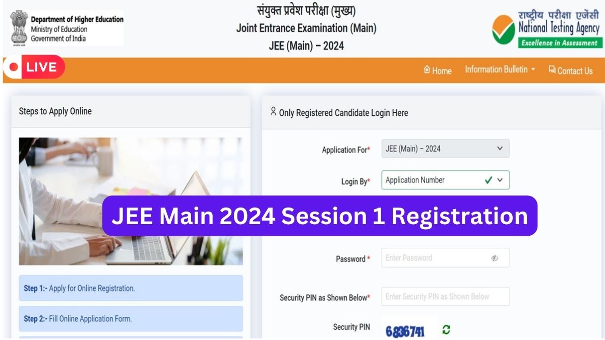 JEE Main 2024 Registration Live JEE Main Application Released For