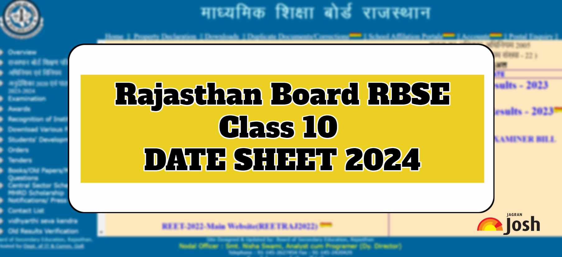 RBSE 10th Exam Date Sheet 2024 OUT Download RBSE Class 10 Time Table PDF