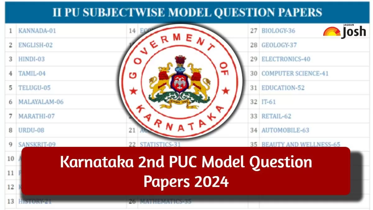 Karnataka 2nd PUC Model Test Paper 2024: Download Class 12 Sample