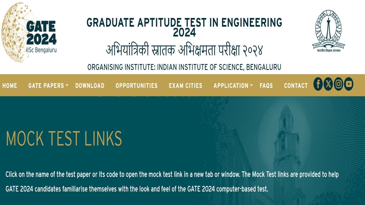 GATE 2024 Mock Test Link Live, Get Direct Link Here to Login