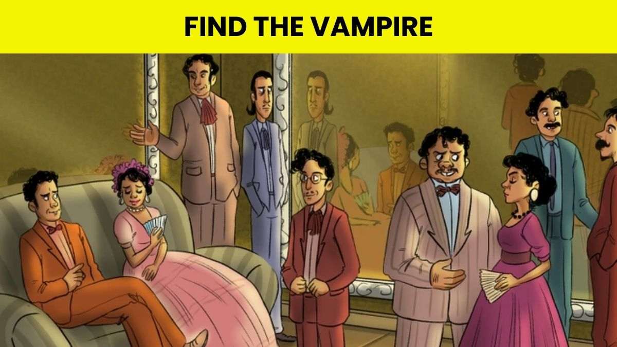Puzzle IQ Test: Can You Spot The Hidden Vampire Inside The Party Room Picture In 11 secs?