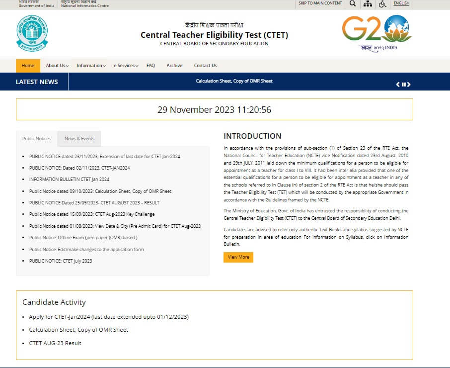 Get the direct link to apply online for CTET January exam.
