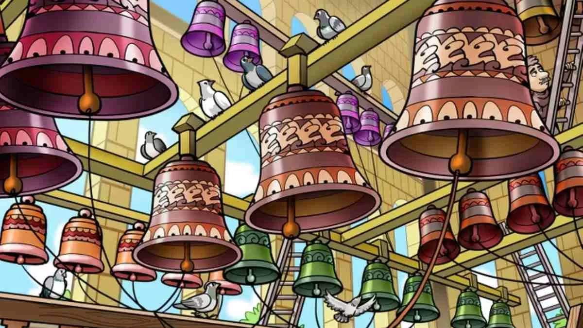 Can you identify who is ringing the bell?
