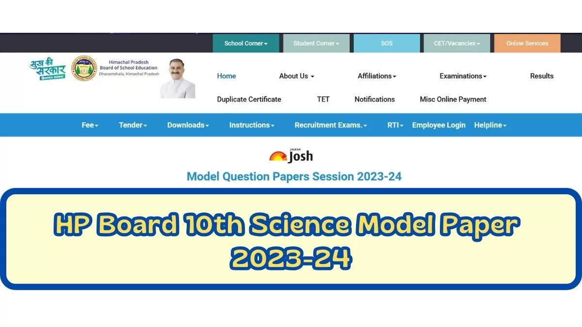 Get direct link to download Class 10 Science Model paper for HP Board