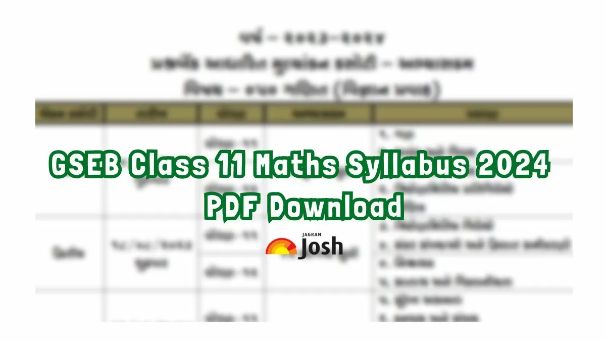 Gujarat Board Class 11 Maths Syllabus 2024 GSEB HSC Important Topics