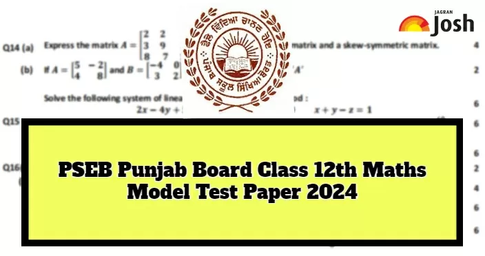 Get direct link to download Class 12 Maths sample paper PDF for Punjab Board