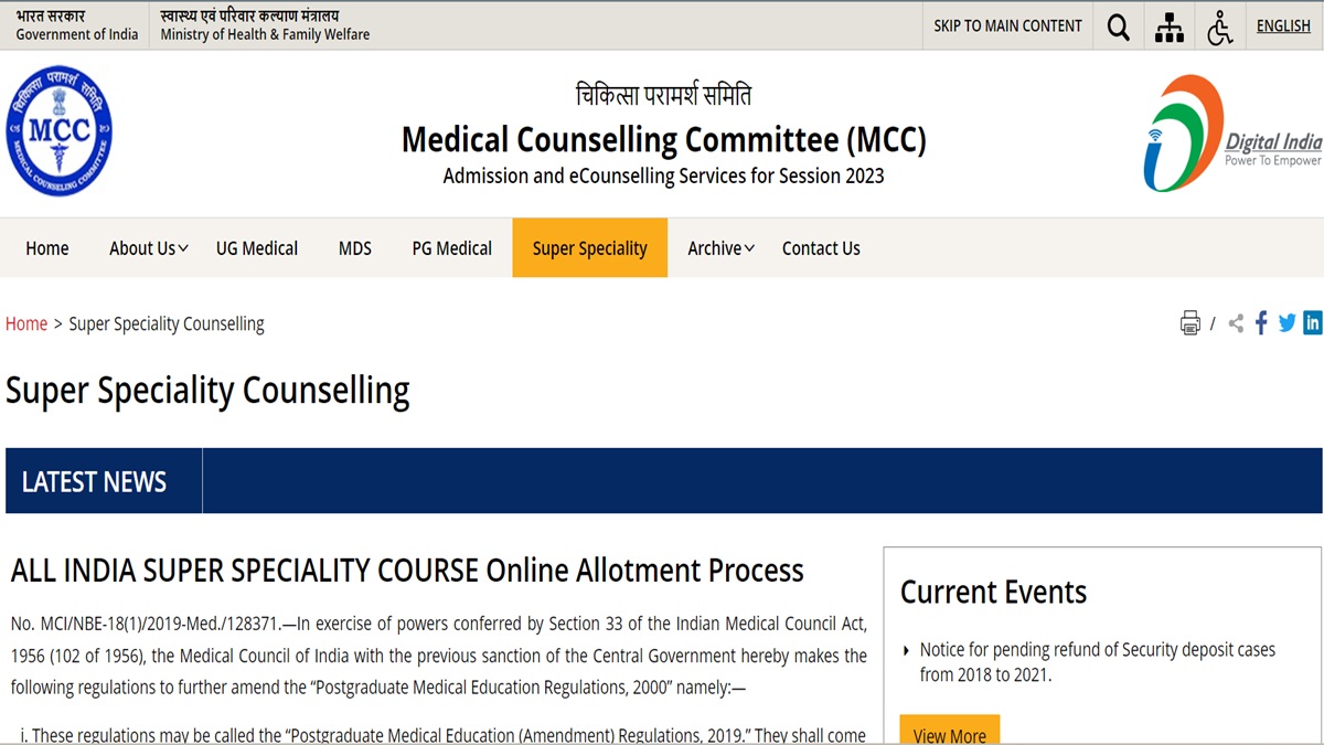 NEET SS Counselling 2023 Round 1 Registration Begin Today, Check ...