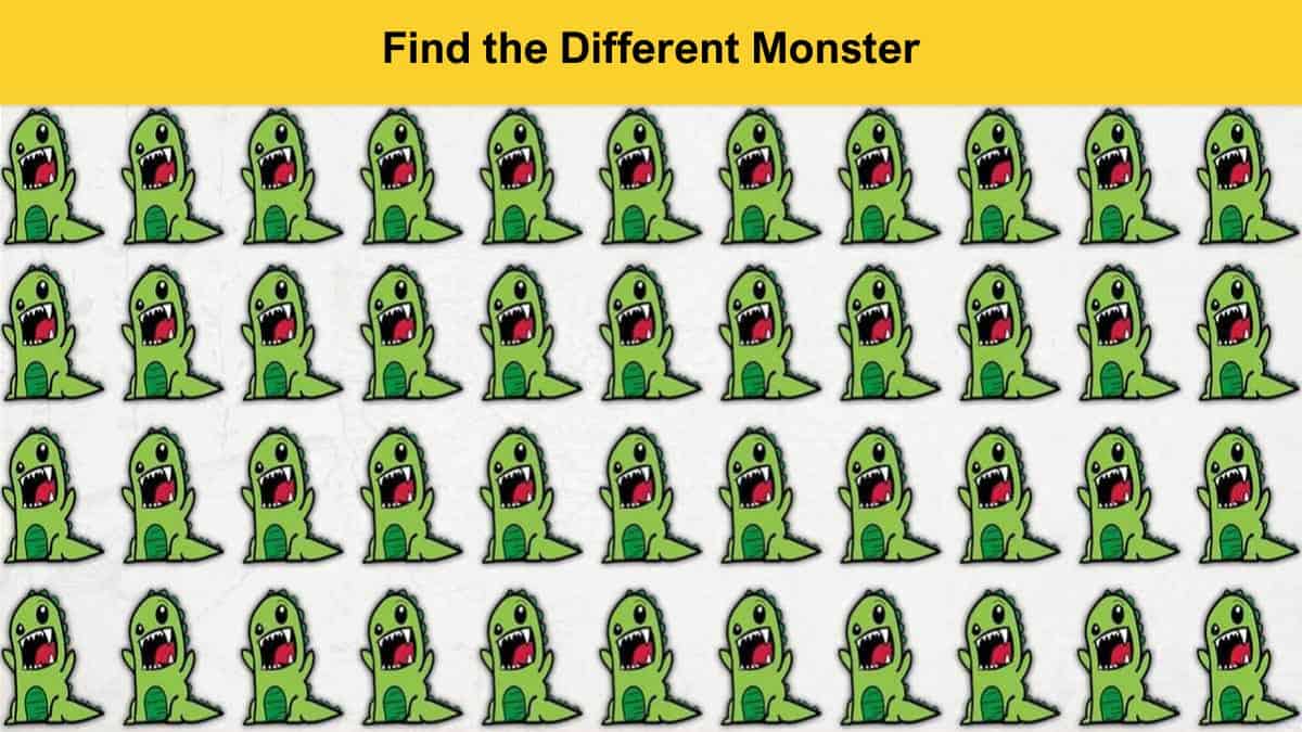 You have hawk eyes if you can spot the different looking monster in 4 seconds!
