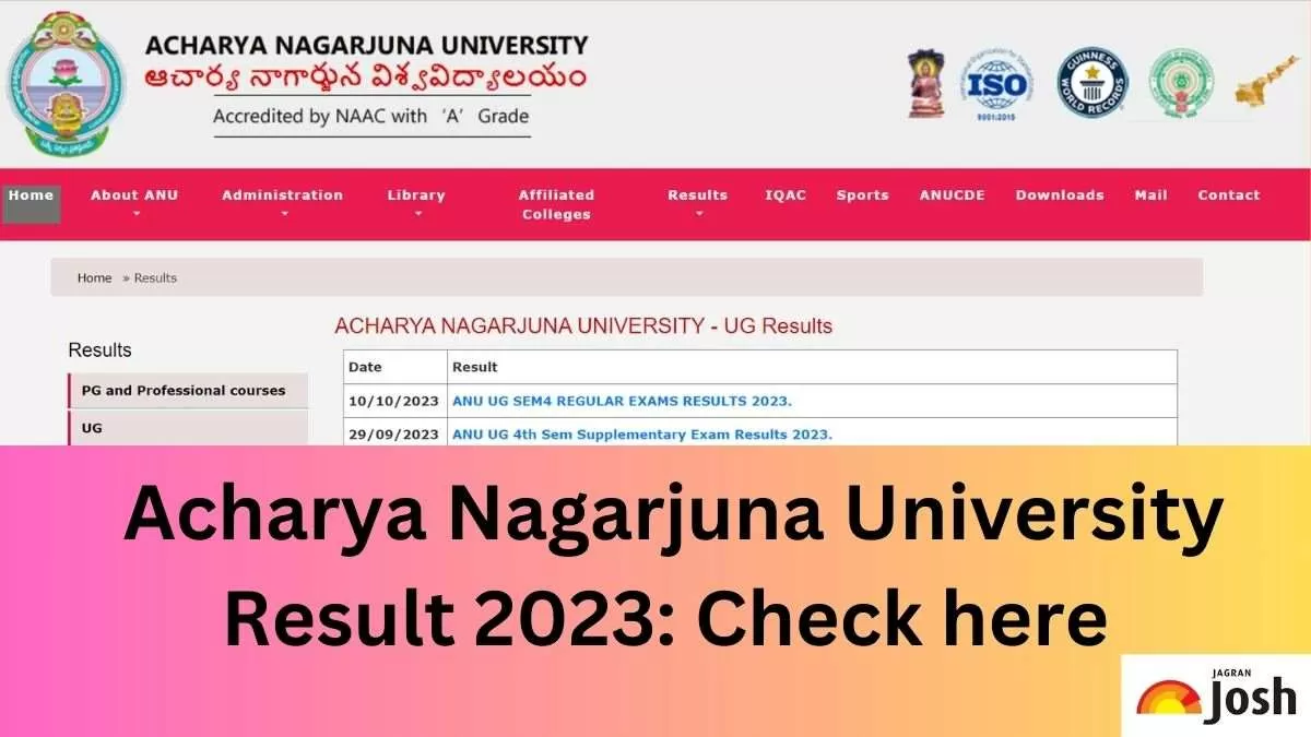 Check out the direct link to download Acharya Nagarjuna University Result 2023 PDF here.