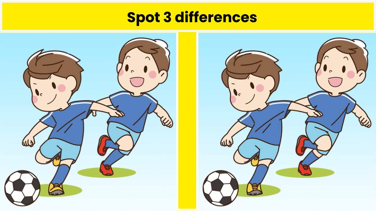 Can you spot 3 differences between the two football pictures within 6 seconds?